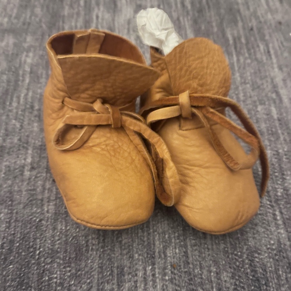 Handmade Native American Leather Baby Moccasins